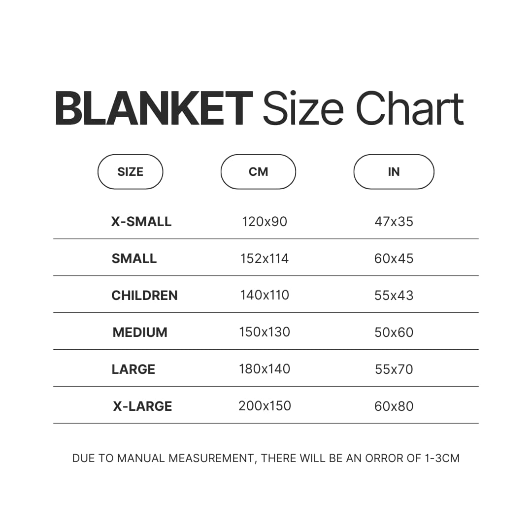 Blanket Size Chart - Kimi ni Todoke Store