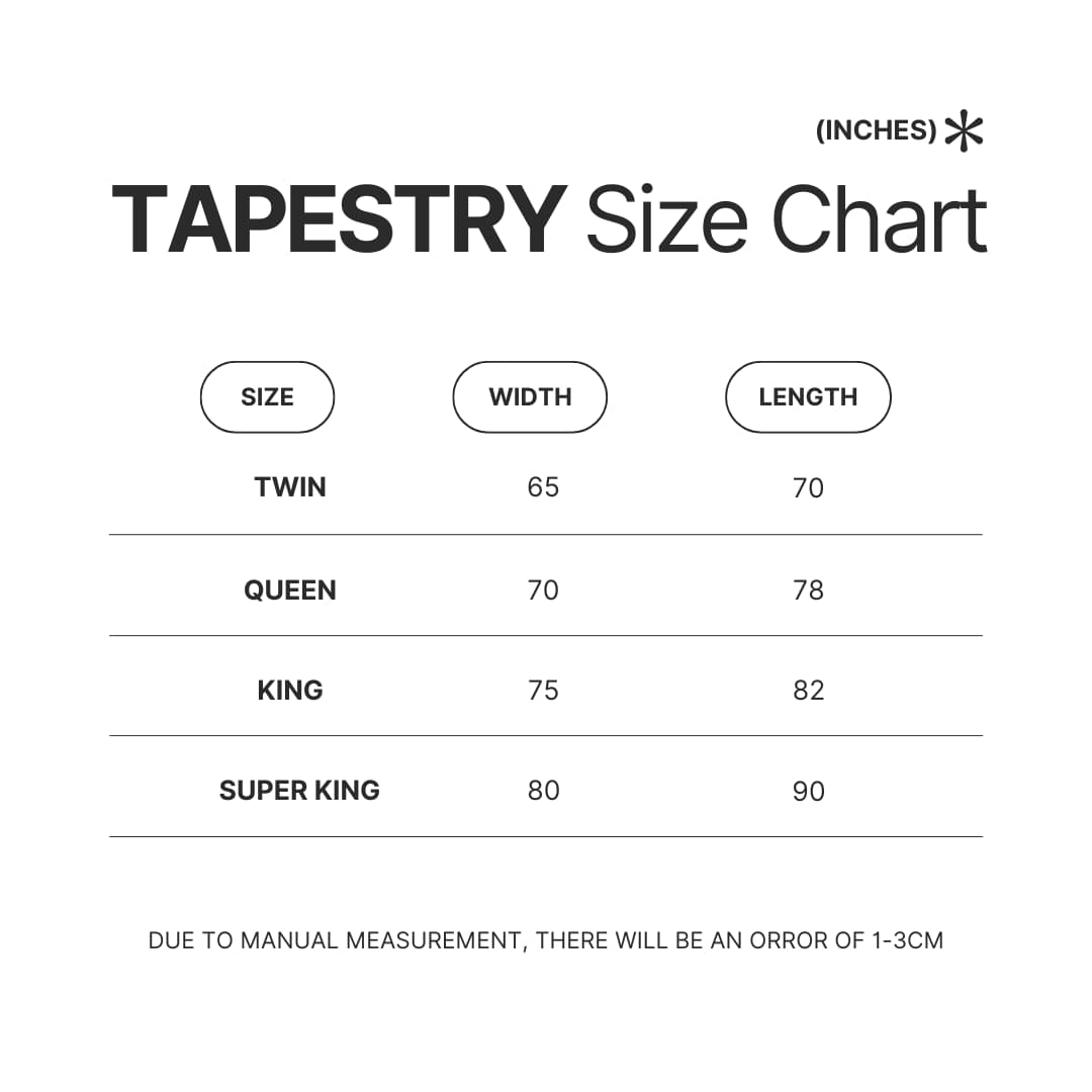 Tapestry Size Chart - Kimi ni Todoke Store